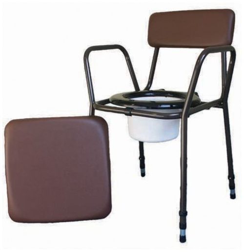 Adjustable height stacking commode